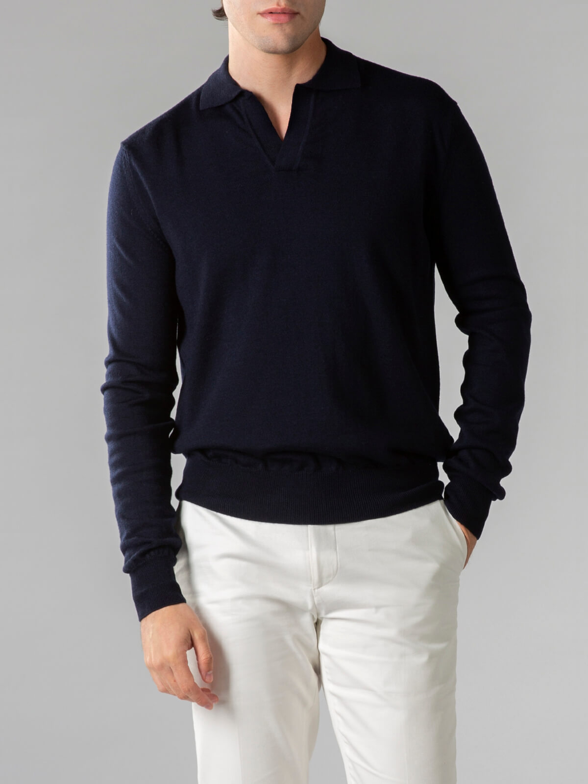 Cuan Polo Sweater - Navy