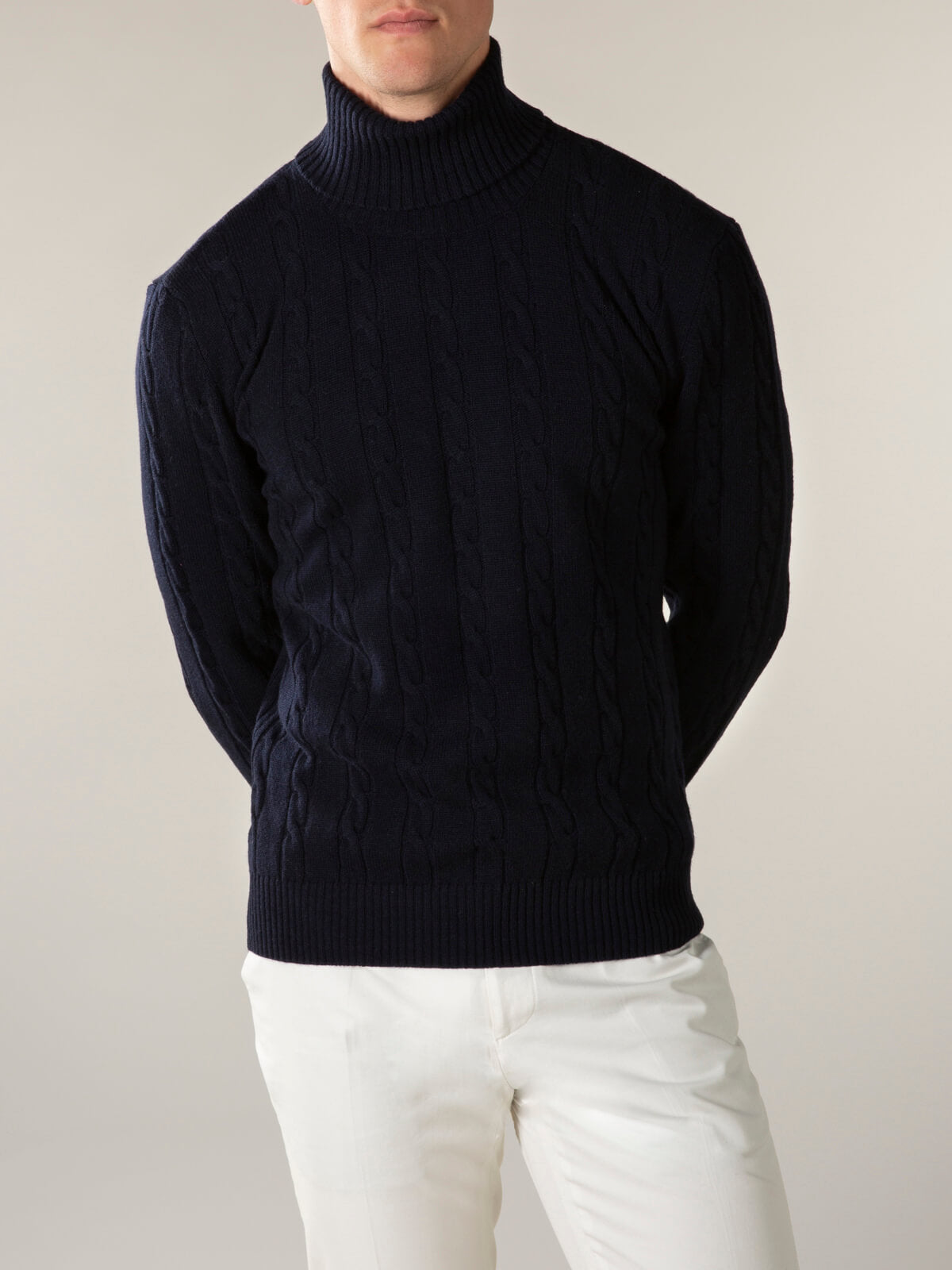 Orson Turtleneck Knit Sweater - Navy