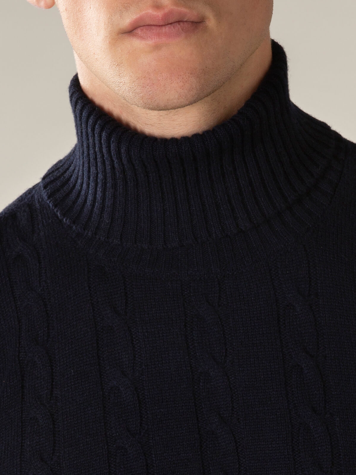 Orson Turtleneck Knit Sweater - Navy