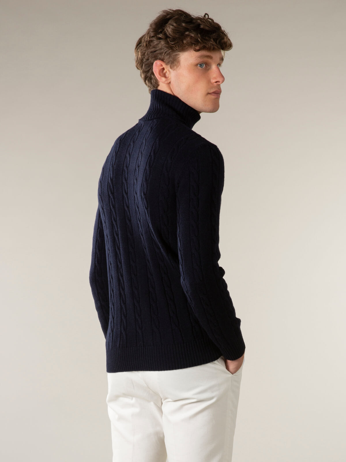 Orson Turtleneck Knit Sweater - Navy