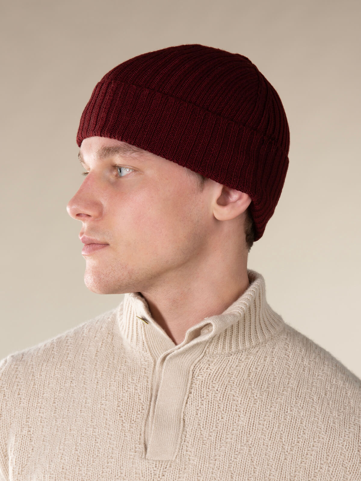 Terry Beanie - Burgundy