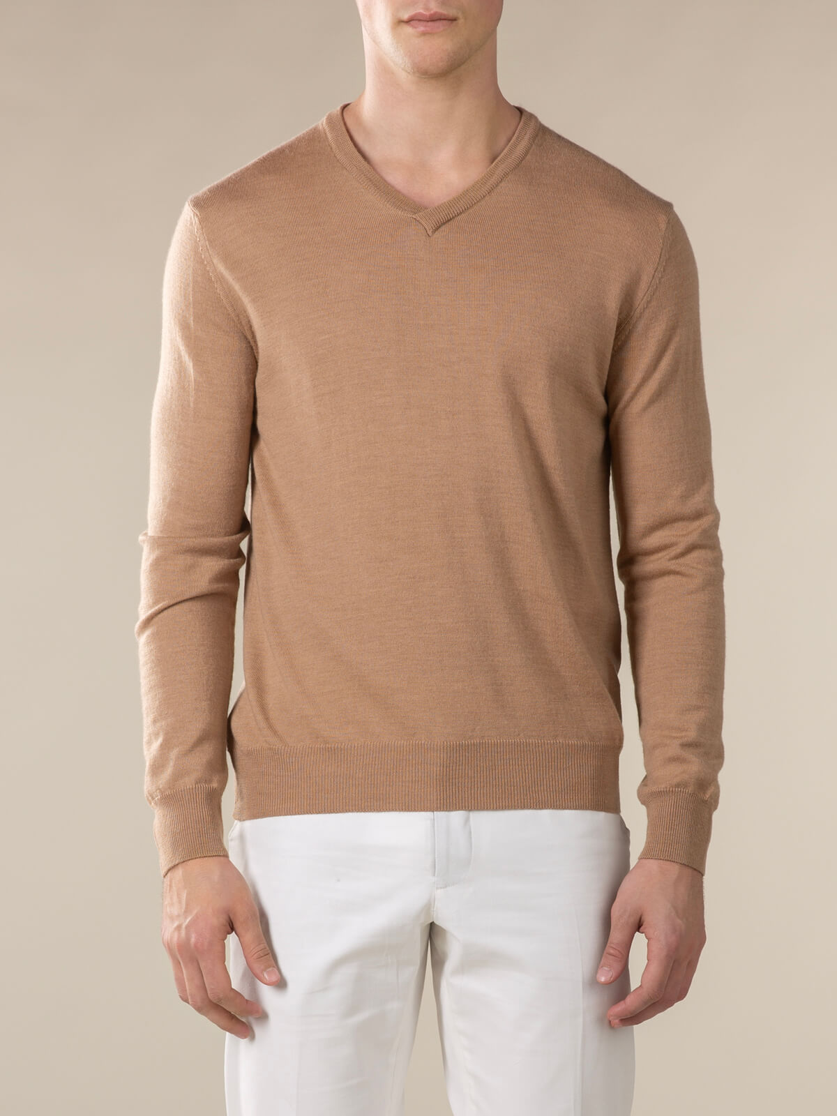 Haafiz V-Neck Sweater - Beige