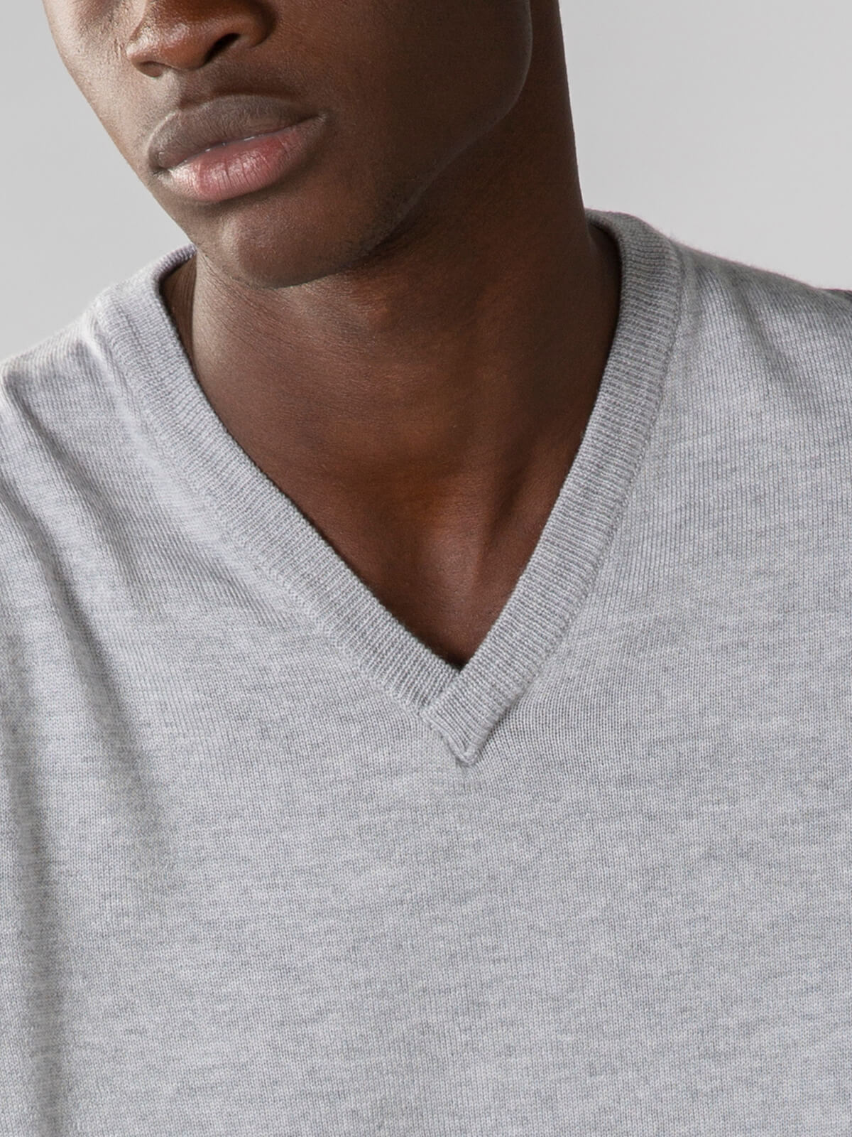 Thane V-Neck Sweater - Light Grey