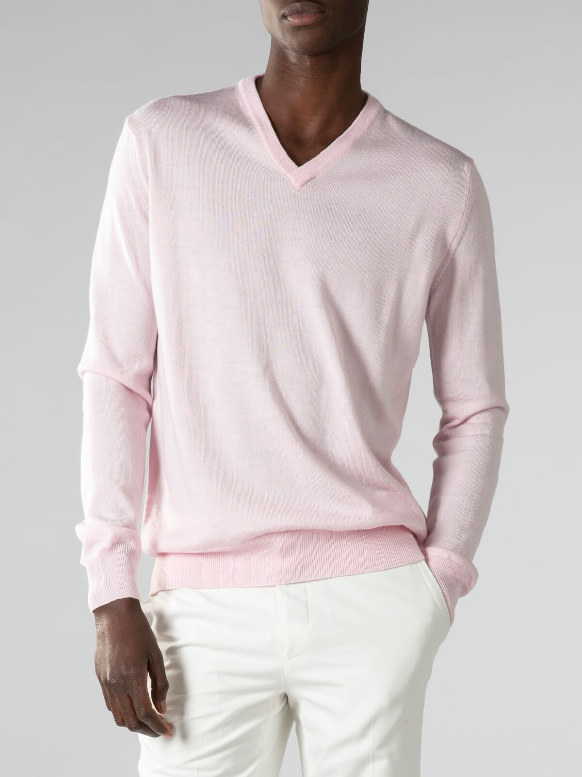 Kaliph V-Neck Sweater - Pink