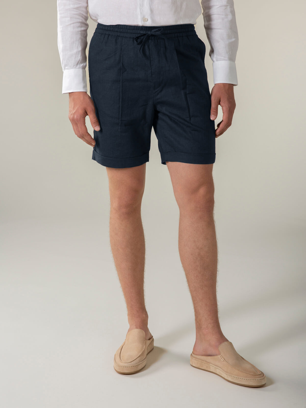 Montana Linen Shorts - Navy